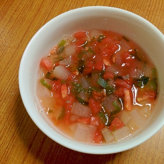 【離乳食】トマトとワカメの冬瓜スープ